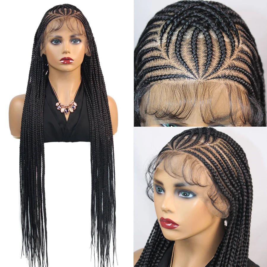 Knotless Box Braided Wig 36 inches black