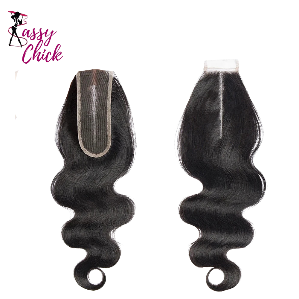 Lace Closure Straight 5x5 Hand Tied Human Hair Sassy Chick Logo