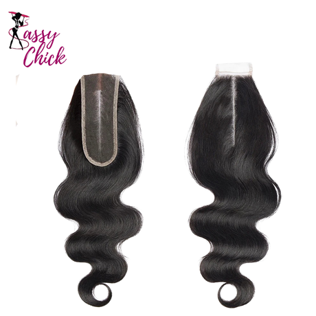 Lace Closure Straight 5x5 Hand Tied Human Hair Sassy Chick Logo