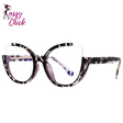 Ladies Cat Eye Large Frame Anti-Blue Light Glasses Sassy Chick Logo