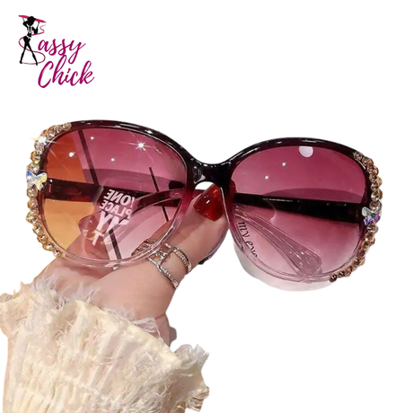 Ladies Diamond Fashionable High-grade Sunglasses Sassy Chick Logo