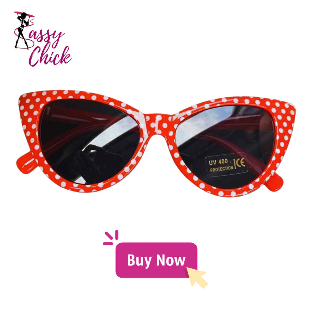 Ladies Fashion Dot Cat Eye Sunglasses