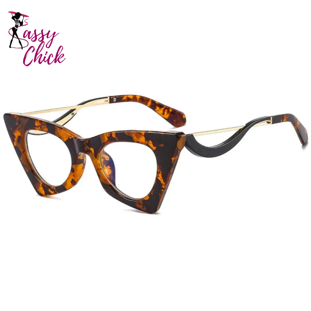 Ladies Floral Cat Eye Reading Eyewear Sassy Chick Logo