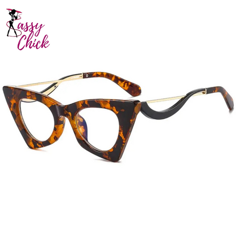 Ladies Floral Cat Eye Reading Eyewear Sassy Chick Logo