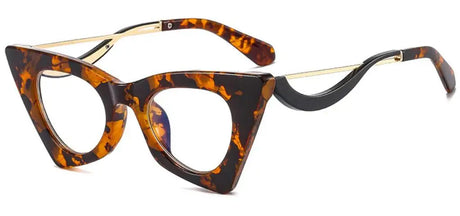 Ladies Floral Cat Eye Reading Glasses black gold