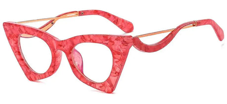 Ladies Floral Cat Eye Reading Glasses pink