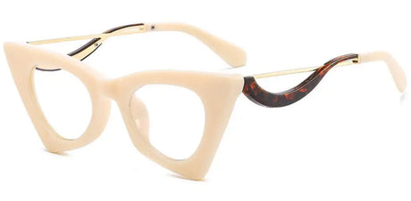 Ladies Floral Cat Eye Reading Glasses beige black