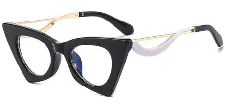 Ladies Floral Cat Eye Reading Glasses back white