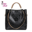 Ladies Leather Bucket Hobo Tote Large Handle Handbag Sassy Chick Logo