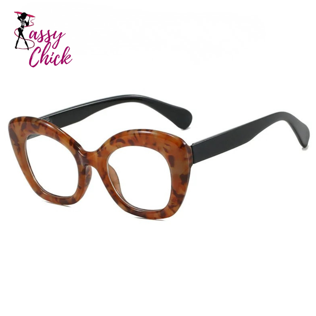 Ladies Retro Anti-blue Light Eyeglasses Sassy Chick Logo