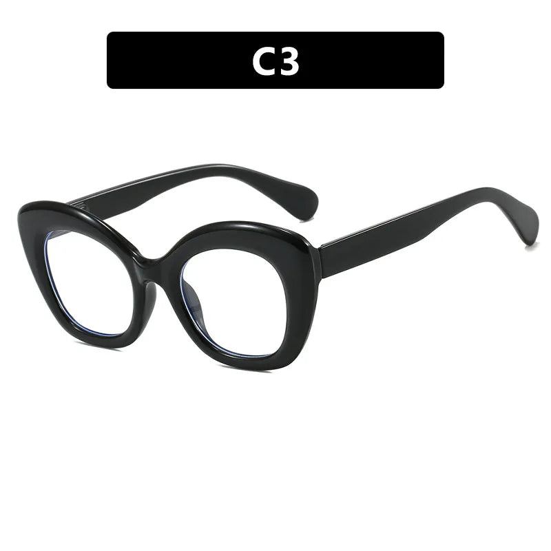 Black Ladies Retro Anti-blue Light Eyeglasses