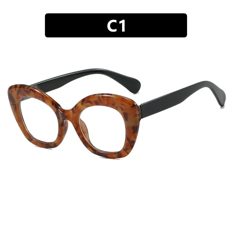 Black Leopard Ladies Retro Anti-blue Light Eyeglasses