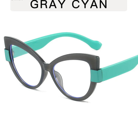 Ladies Spectacle Frames Ultra Light Eyeglasses gray cyan