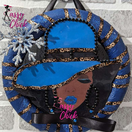 Lady Blue Leopard Wreath Sassy Chick Logo