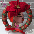 Lady Christmas Wreath Sassy Chick Logo