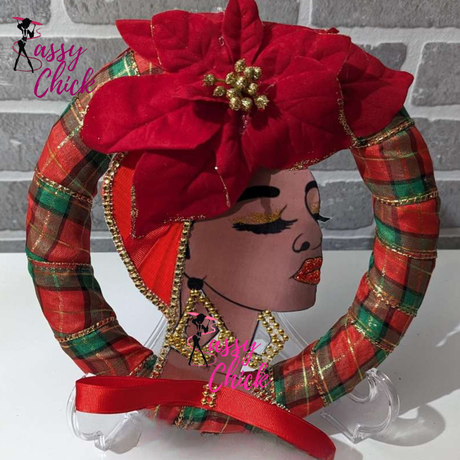 Lady Christmas Wreath Sassy Chick Logo