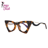 Lady Sexy Cat Eye Computer Eyeglasses Sassy Chick Logo