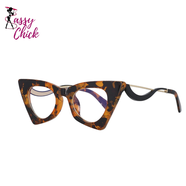 Lady Sexy Cat Eye Computer Eyeglasses Sassy Chick Logo