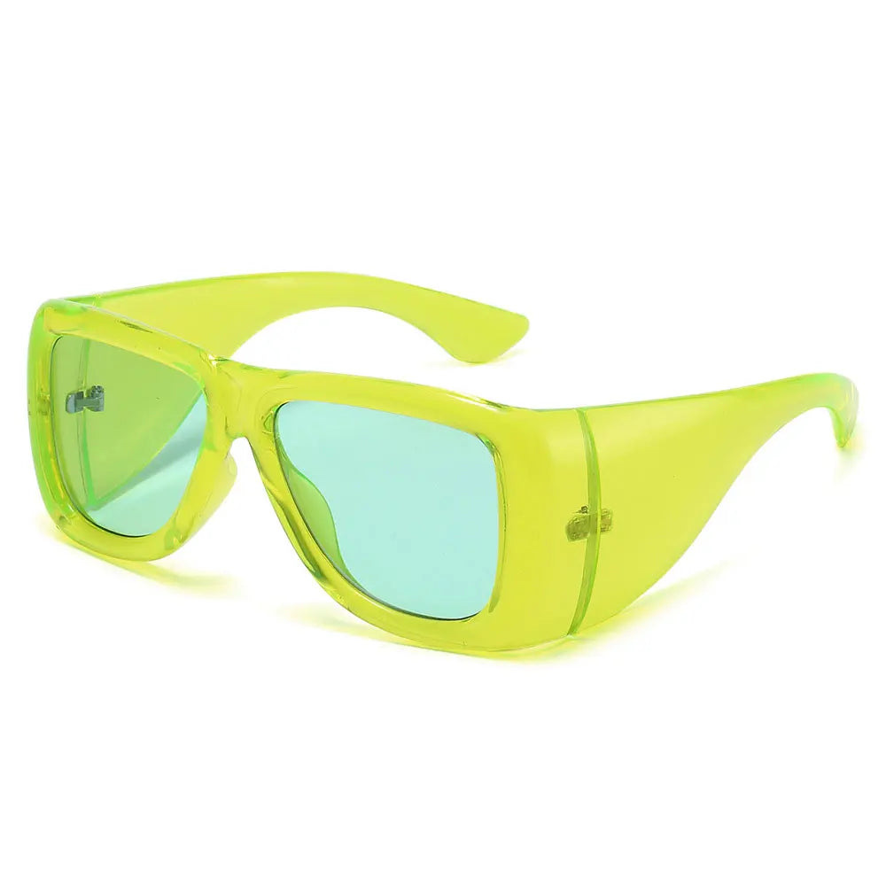 Green Large-Frame High-End Fashion Sunglasses
