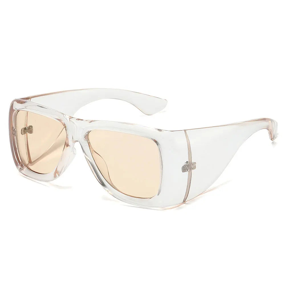 White Large-Frame High-End Fashion Sunglasses