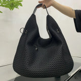Back of Large Capacity Retro Mesh Handbag
