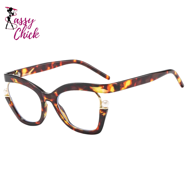 Large Frame Anti Blue Light Elegant Glasses Sassy Chick Logo