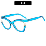 Blue Large Frame Anti Blue Light Elegant Glasses