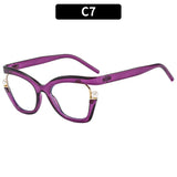 Purple Large Frame Anti Blue Light Elegant Glasses