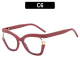 Beige Large Frame Anti Blue Light Elegant Glasses