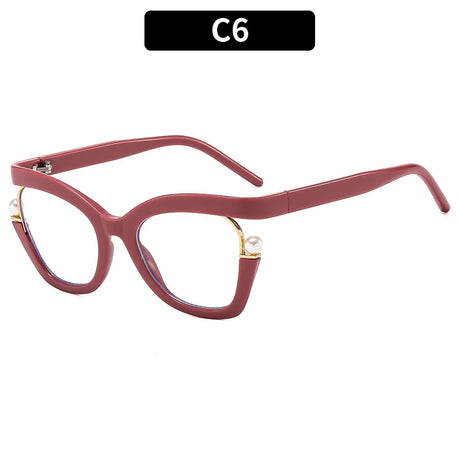 Beige Large Frame Anti Blue Light Elegant Glasses