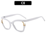White Large Frame Anti Blue Light Elegant Glasses
