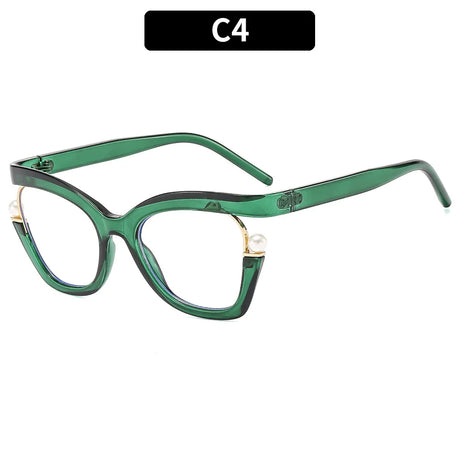 Green Large Frame Anti Blue Light Elegant Glasses