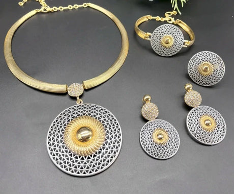 Large Round Pendant Necklace Set