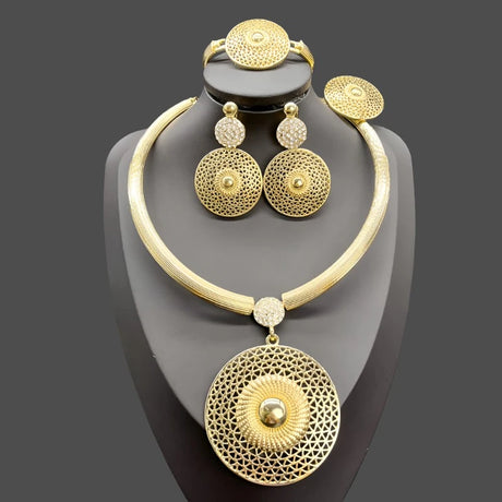 Large Round Pendant Necklace Set