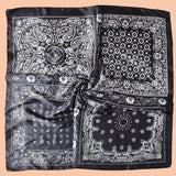 Black Large  Satin Scarf Beach Bandana