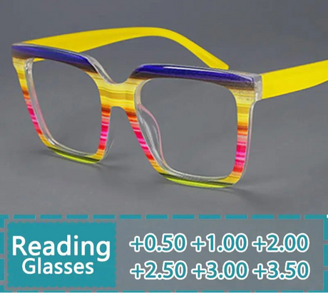 Large Square Colorful Reading Eyewear