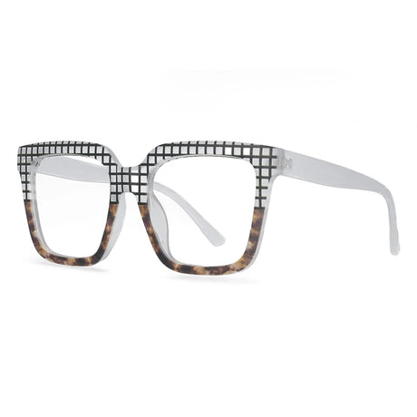White Large Square Colorful Reading Eyewear