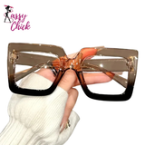 Large Square Frame Clear Lens Sassy Chick Logo