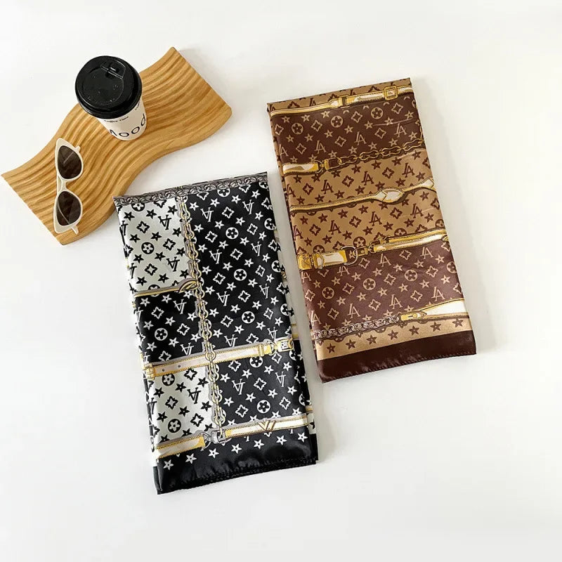 Collection of Large Square Silk 90cm Satin Scarf Headscarf