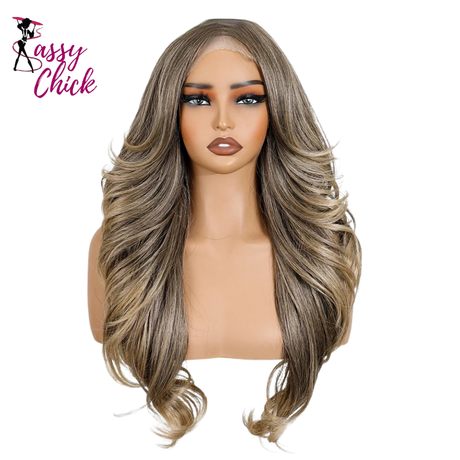 Layered Bouncy Curly Synthetic Lace Front Wigs Sassy Chick Logo