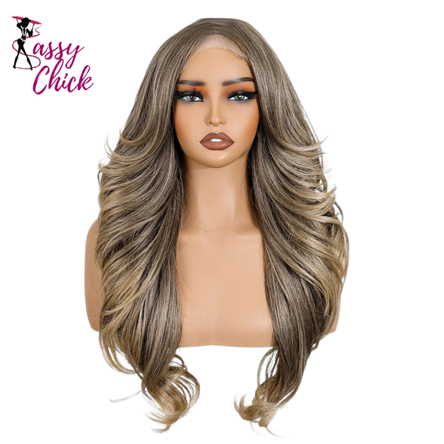 Layered Bouncy Curly Synthetic Lace Front Wigs Sassy Chick Logo