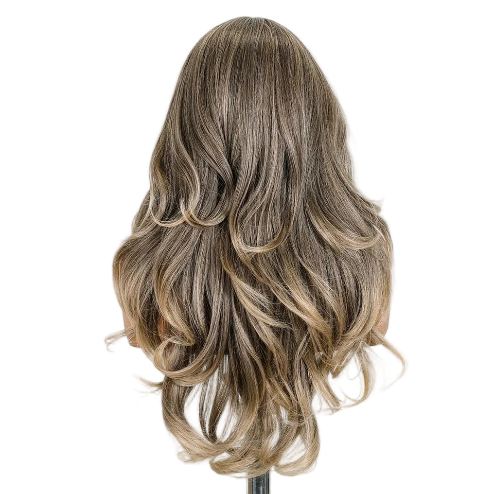 Back of Layered Bouncy Curly Synthetic Lace Front Wigs