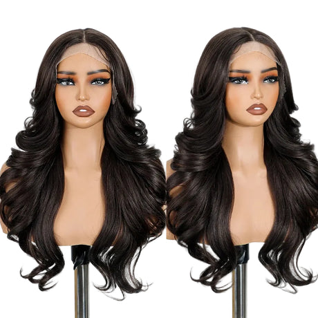 Black Layered Bouncy Curly Synthetic Lace Front Wigs