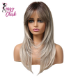 Layered Ombre Brown Blonde Straight Synthetic Wigs Sassy Chick Logo