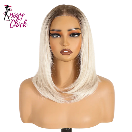Layered Wear And Go Straight Short Bob Synthetic Lace Front Wigs Sassy Chick Logo