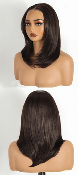 Black Layered Wear And Go Straight Short Bob Synthetic Lace Front Wigs