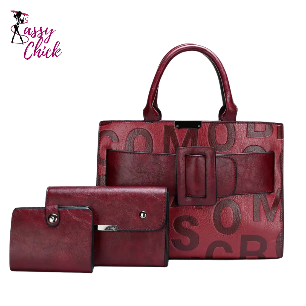 Leather Bag Vintage Sets Sassy Chick Logo
