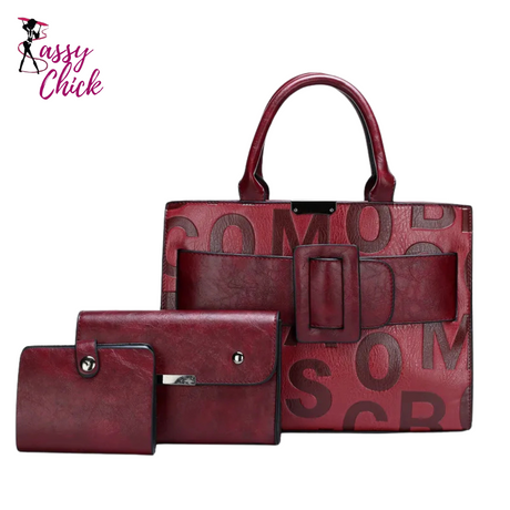 Leather Bag Vintage Sets Sassy Chick Logo