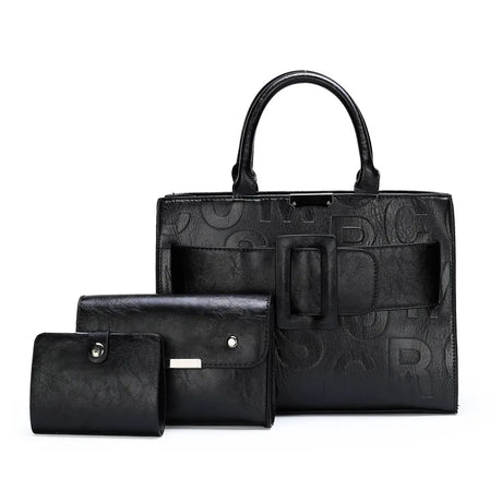 Black Leather Bag Vintage Sets