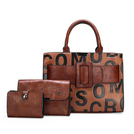 brown Leather Bag Vintage Sets